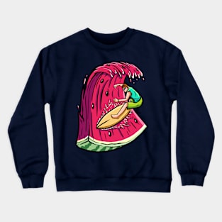 Watermelon Surfing Crewneck Sweatshirt